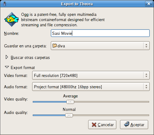 Image 5: Diva Export Dialog