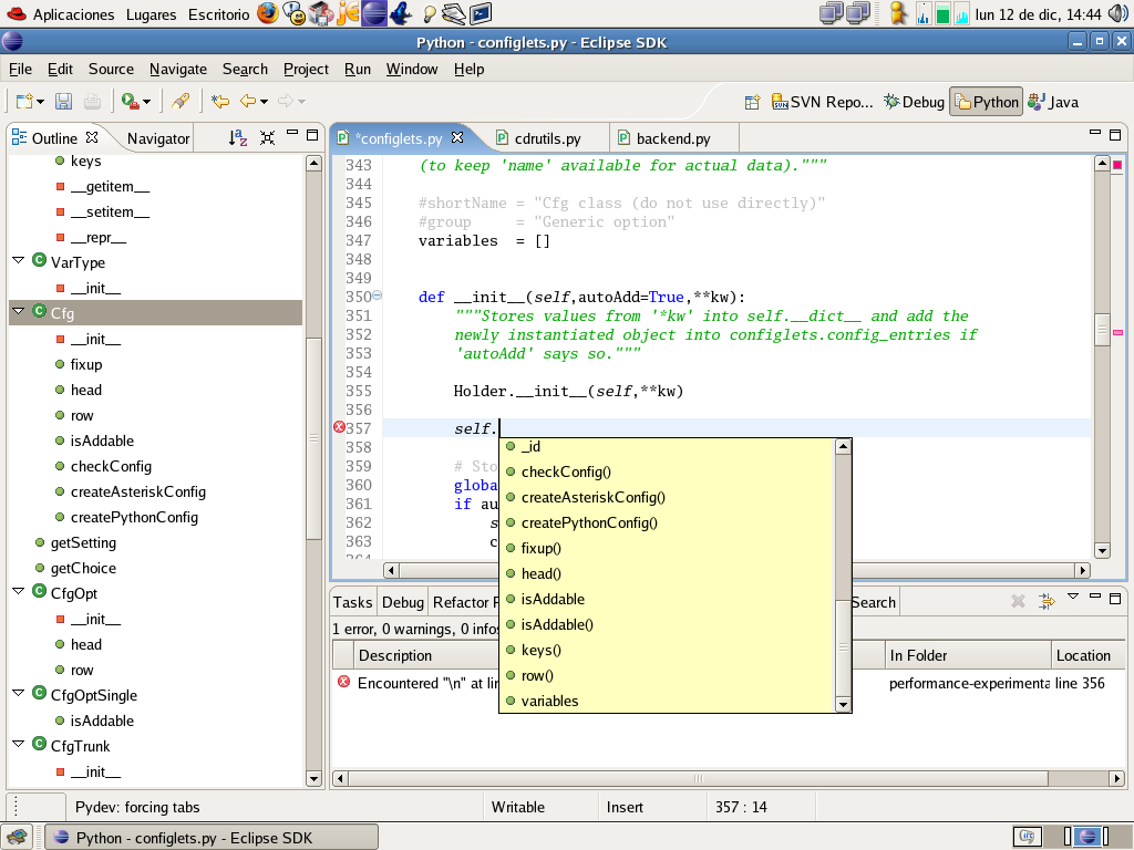 Image 1: Eclipse Screenshot with PyDev