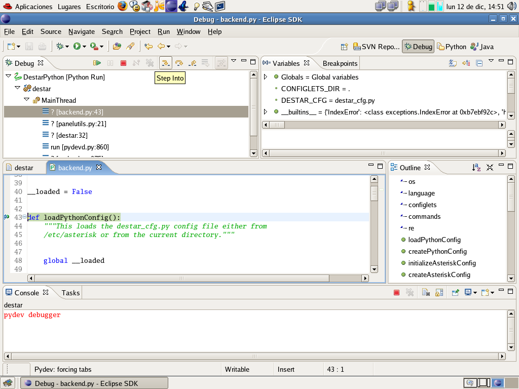 Image 3: Eclipse Screenshot with PyDev